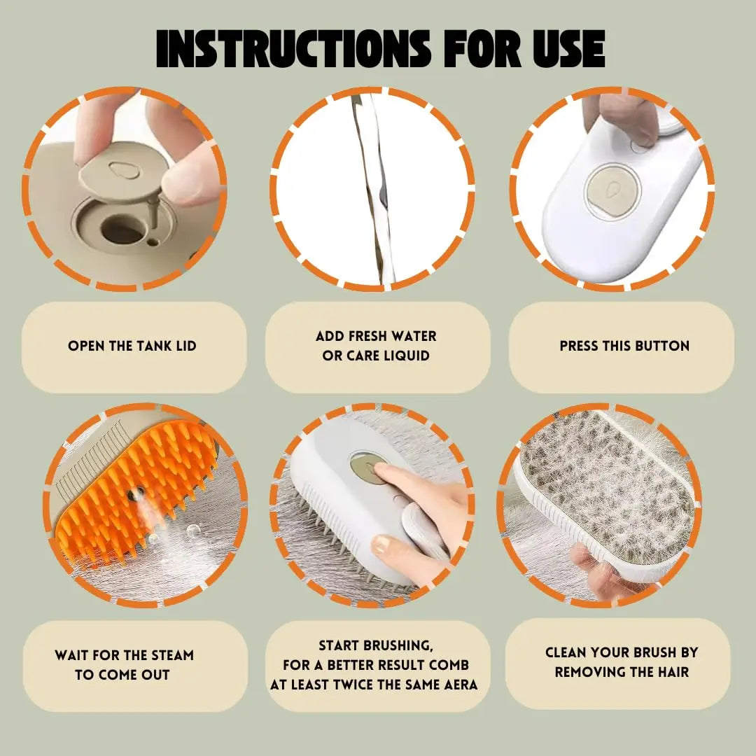 FurSteam™ Pet Grooming Brush